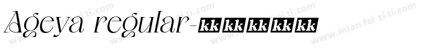 Ageya regular字体转换